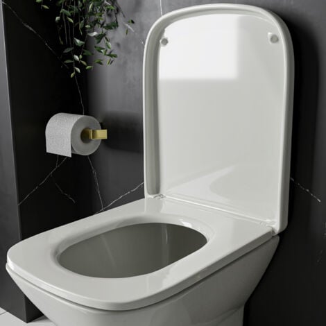 RAK CERAMICS Genuine RAK Series 600 Square Toilet Seat Soft Close Quick Release - Gloss White Wrap Over