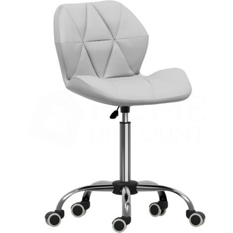 Geo Büro Stuhl Kunstleder Verstellbar Computertischstuhl Gepolstert Drehbar, Weiß