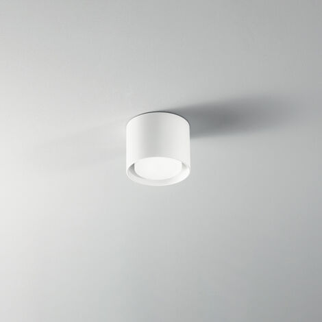 Geo Faretto cilindrico orientabile in alluminio verniciato bianco GX53