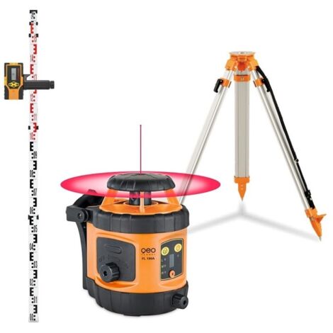 Geo Fennel – Pack laser rotatif FL 190A – Diode rouge – Portée 30m – Précision ± 1,5mm/10m – Autonomie 20h – Étanchéité IP54