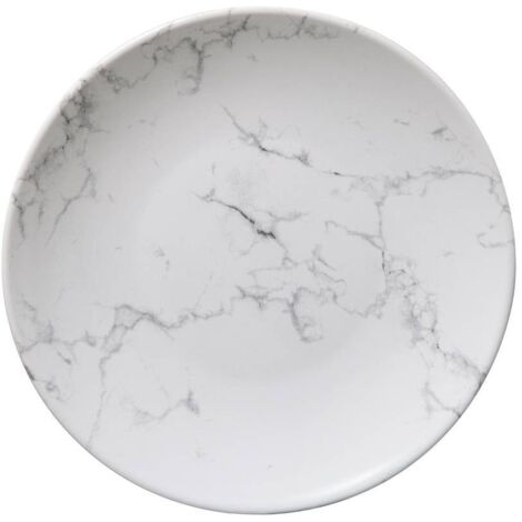 Geometría del plato del desierto mármol blanco 19 cm - Sg secret de gourmet