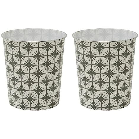Geometric Grey Waste Paper Bin, Set of 2