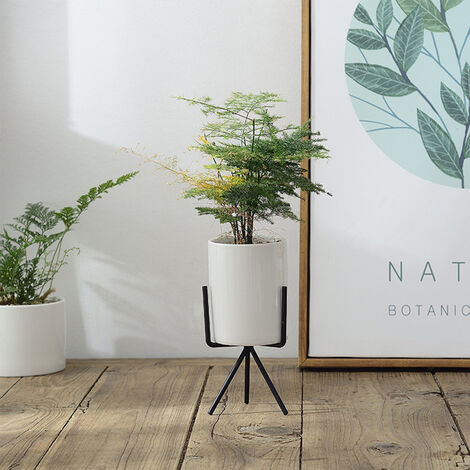 main image of "Geometric Plant Stand Iron and Ceramic Indoor Flower Pot Rack Set Garden Decor S/M/L"