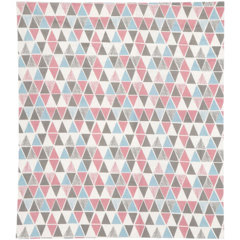 Geometric Tablecloth Cotton Linen Fabric Table Cloth Dining Table Cover Kitchen SuppliesPink, Blue and Black Triangular Pattern