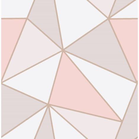 Geometric Wallpaper 3D Apex Triangle Modern Metallic Rose Gold Fine Decor from YöL