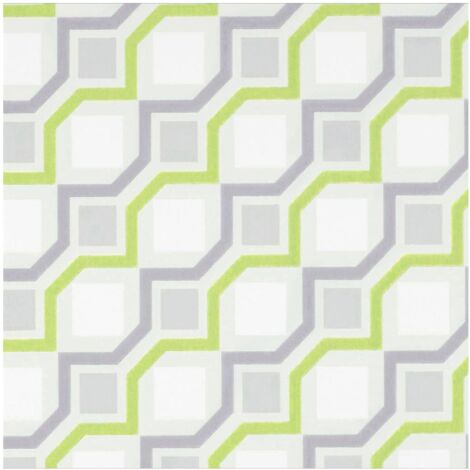 Geometric Wallpaper Green/Cream/Beige/Grey Cubic Zest Non-Woven Paste The Wall