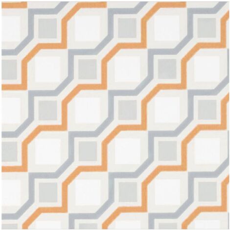 Geometric Wallpaper Orange/Cream/Beige/Grey Cubic Mango Non-Woven Paste The Wall