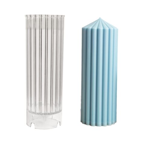 Geometrische Kerzenform aus Kunststoff für Paraffin- und Carnaubawachs – raue, spitze und duftende Form