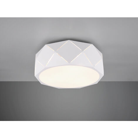 Geometrische LED Deckenleuchte mit Lasercut Muster Weiß, Ø 40cm
