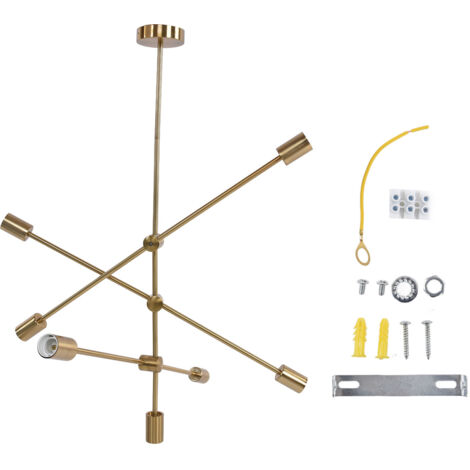 Geometrische Pendelleuchte mit 6 Leuchten, einzigartiges und langlebiges Design, 110–220 V