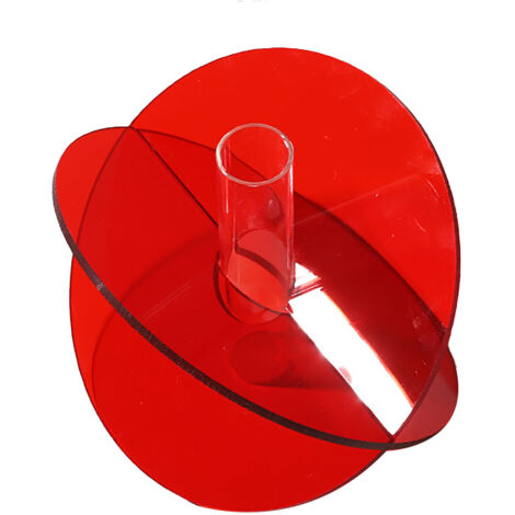 Geometrische rote Acrylvase für den Couchtisch, minimalistisches Design und leicht zu reinigen, Maße 15x13x2cm, Gewicht 90g.