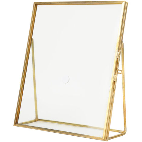 Geometrischer Glas-Pflanzenaufsteller 14x16x4,7cm mit Wandhalterung, minimalistischer Stil