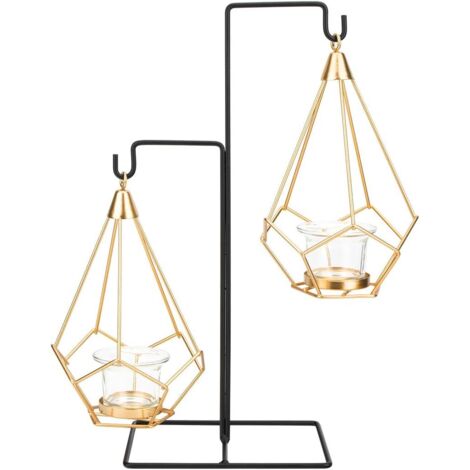 Geometrischer Kerzenhalter aus Metall, Kerzenständer, hängende Dekoration für Zuhause