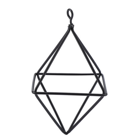Geometrischer, schwarzer Hosenständer mit Bromelienmotiven, dekorative Wandaufbewahrung