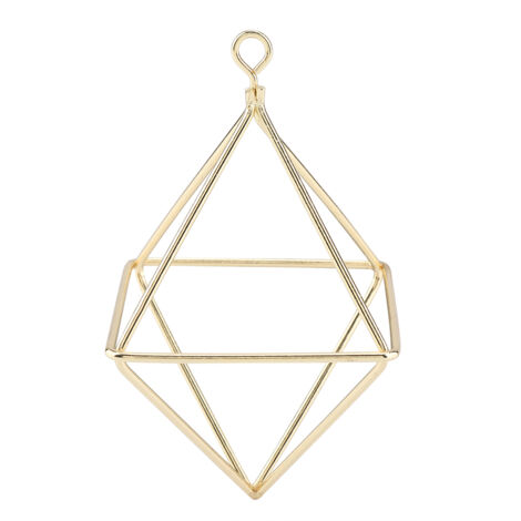 Geometrischer, schwebender Hosenhalter mit Bromelienmotiven, dekorative goldene Wandhalterung