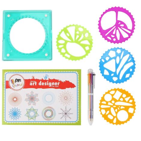 Geometrisches Zeichenlineal aus Kunststoff für Kinder – Spiral-Zeichenwerkzeug, kreatives Spielzeug und Schulbedarf