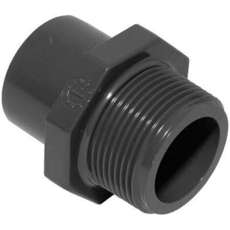 Georg Fischer PVC U Kunststoff Übergangsnippel grau 1 1/2''AG x 40/50 721910560