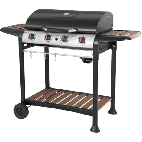 George Foreman Gas BBQ 3 Burner Wood Effect Barbecue GFGBBQ4BW