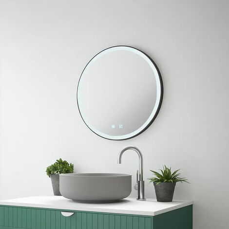 Georgia Tunable LED Mirror with Demister and Diffused Border Black Trim - Dimmable