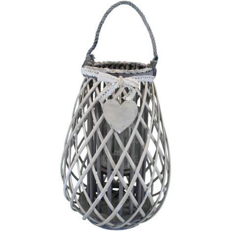 GEORGIE - lanterna in vimini tondo 16 x 46 cm