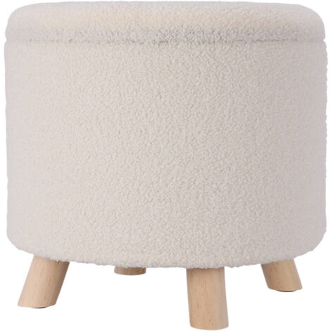 Gepolsterter runder Hocker mit Stauraum TEDDY, 40 x 37 cm