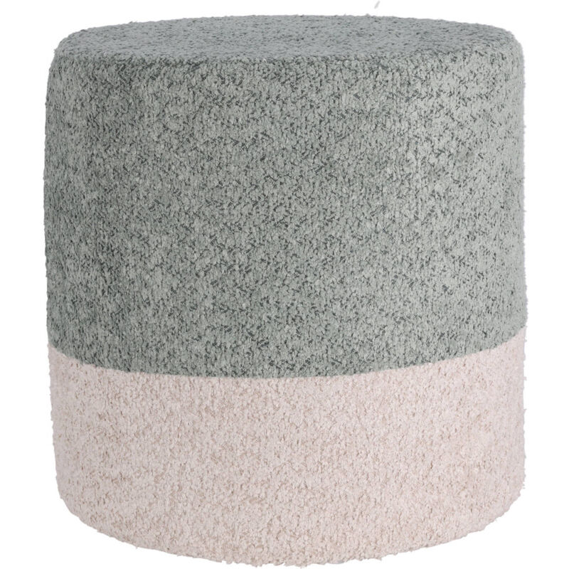 Home Styling - Gepolsterter Runder Pouf Boucle, Zweifarbig, 34 X 35 Cm