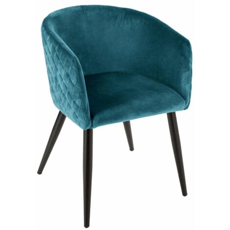 Gepolsterter Sessel in einer edlen Farbe von tiefem Meerblau, Armstuhl