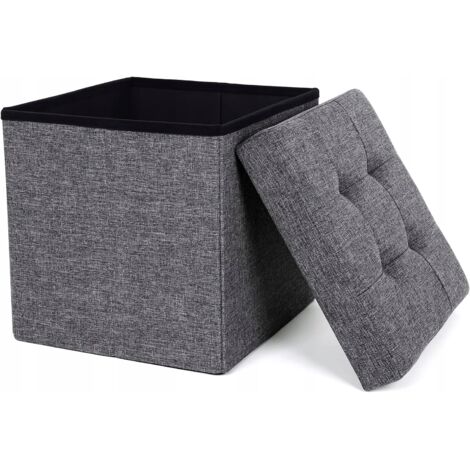 Gepolsterter Sitzpouf mit Bezug, grau VAS