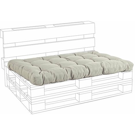 Gepolstertes Kissen für Holzpaletten Sofas 120 cm -Beige / Sitzung