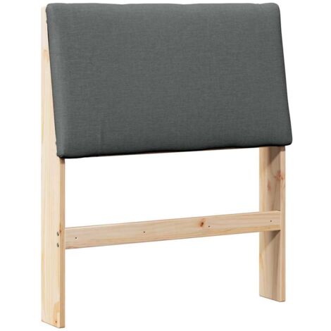 Gepolstertes Kopfteil Dunkelgrau 80 cm Massives Kiefernholz vidaXL