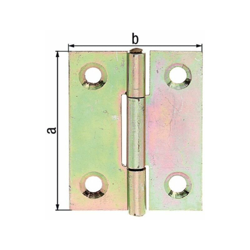 

Bisagra H.41mm An.33mm S.1mm STA galvanizado amarillo galvanizado medio ancho GAH (Por 50)