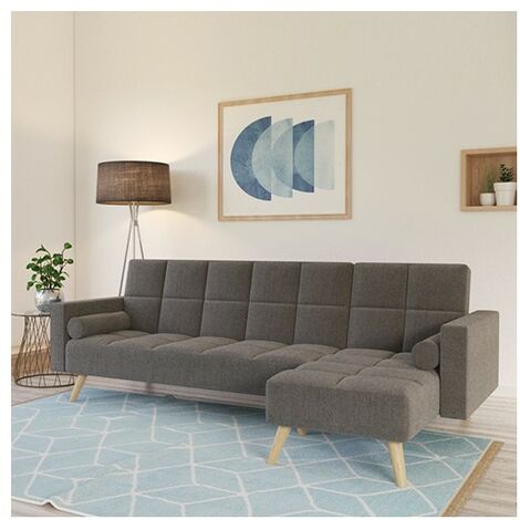 Gerade ausziehbares Ecksofa ASGARD / GRAU/ 253x144x90 cm