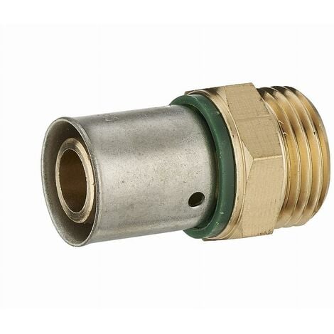 Gerade Pressverbindung TH-Profil für PER-Rohr NOYON & THIEBAULT - Ø 12 mm mit Außengewinde M1/2' (15x21) Pressring aus Edelstahl - 3786-1512L1