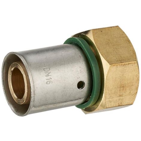 Gerade Verschraubung mit freier Mutter zum Crimpen von Messing F 12 x 17 für Rohr in pro QUICK PLOMBERIE