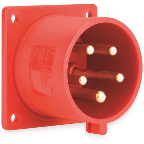 Gerader Einbaustecker 32A 400V 3P+Z+N IP44
