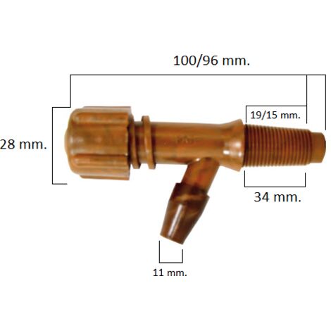 Gerader Kunststoffhahn Nummer 1 Spezial 34 mm Gewinde 20 mm 400121