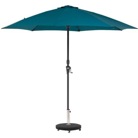 Gerader - runder Sonnenschirm SISKO Entenblau - 2,7 m - Epoxidbeschichtetes Aluminium - Polyester