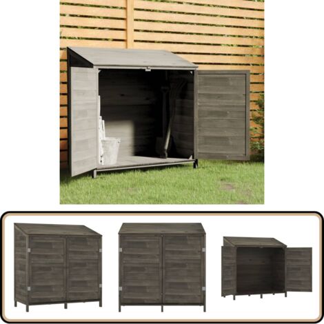 Gerätehaus Anthrazit 102x52x112 cm Massivholz Tanne - Holz Gartenhaus - Holzhäuschen - Gartenablage - Werkzeuglager - Outdooraufbewahrung