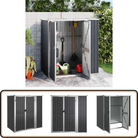 Gerätehaus Anthrazit 161x89x161 cm Verzinkter Stahl - Geräteschuppen - Gartenhaus - Werkzeuglager - Outdoor Aufbewahrung - Anthrazit