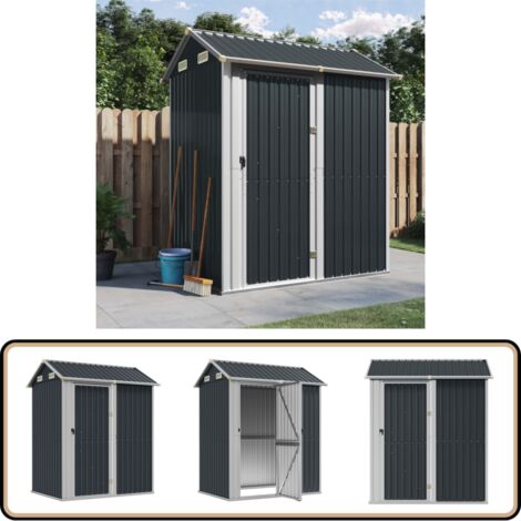 Gerätehaus Anthrazit 192x152,5x237 cm Verzinkter Stahl - Geräteschuppen - Gartenhaus - Werkzeuglager - Outdoor-Lagerraum - Anthrazit