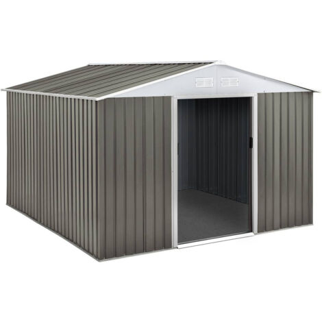 Gerätehaus aus Metall "Dallas" - 8,84 m² - Taupe