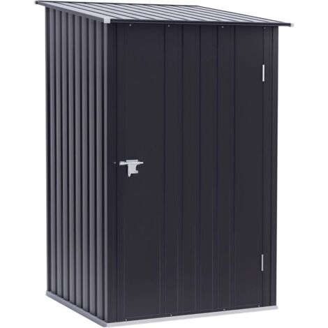 Gerätehaus Gartenschuppen 1 x 1 m Metall Gartenhaus Geräteschuppen 0,92 m² verzinkter Stahl Dunkelgrau