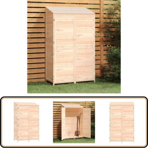 Geräteschuppen 102x52x174,5 cm Massivholz Tanne - Holz Gartenhaus - Holzhäuschen - Geräteschuppen - Gartenablage - Werkzeuglager
