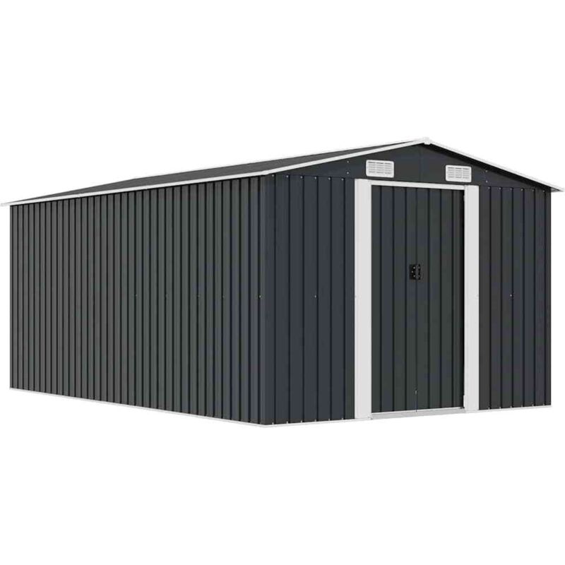 Gerätehaus 257x392x181 Cm Metall Anthrazit Vidaxl