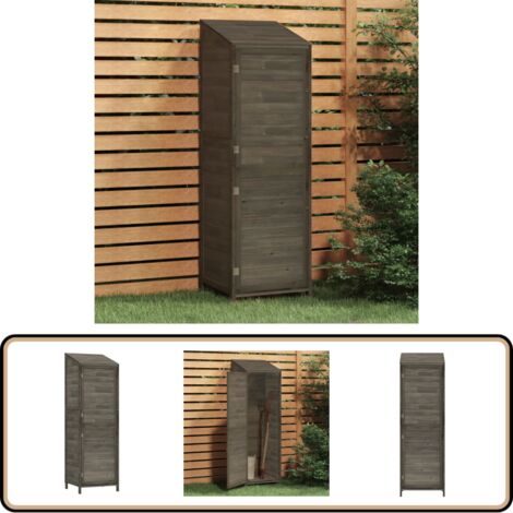 Geräteschuppen Anthrazit 55x52x174,5 cm Massivholz Tanne - Holz Gartenhaus - Holzhäuschen - Geräteschuppen - Gartenablage - Werkzeuglager