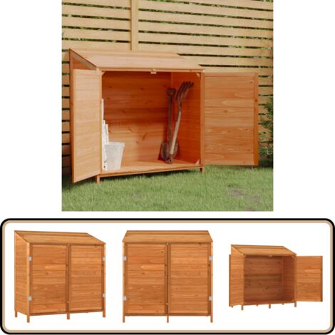 Geräteschuppen Braun 102x52x112 cm Massivholz Tanne - Holz Gartenhaus - Holzshed - Geräteschuppen - Gartenabdeckungen - Outdoor Storage