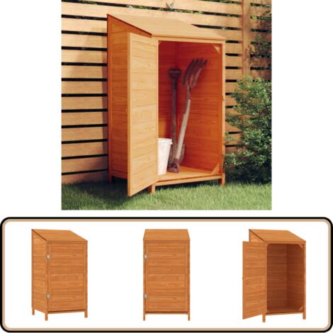 Geräteschuppen Braun 55x52x112 cm Massivholz Tanne - Holz Gartenhaus - Holzshed - Gartenablage - Werkzeuglager - Outdoor Lagerraum