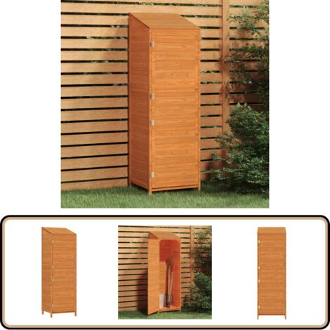 Geräteschuppen Braun 55x52x174,5 cm Massivholz Tanne - Holz Gartenhaus - Holzshed - Gartenablage - Werkzeuglager - Outdoor Storage