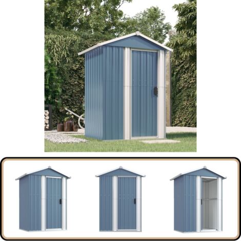 Geräteschuppen Grau 126x97,5x177 cm Verzinkter Stahl - Geräteschuppen - Gartenhaus - Werkzeuglager - Außenschuppen - Metallschuppn