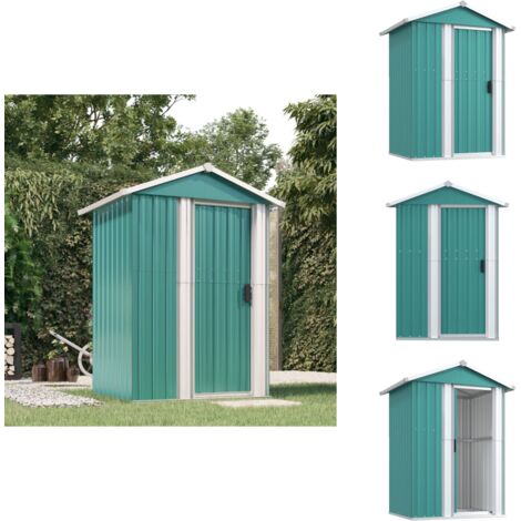 Geräteschuppen Grün 126x97,5x177 cm Verzinkter Stahl - Gartenschuppen - Werkzeuglager - Außenschuppen - Gartenhäuschen - Lagerschrank